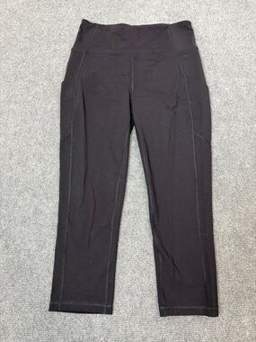 tek gear Black High-Rise Shapewear Cropped Leggings with Pockets Sz M (A3)